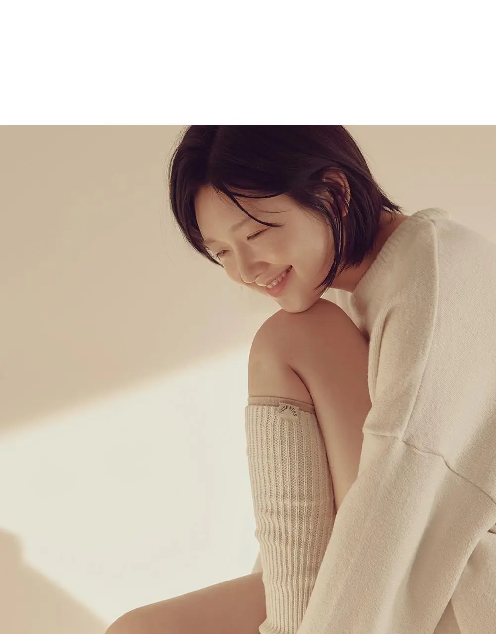 [류혜영 PICK] 마른파이브 넉넉 리브드 니트 레그워머 3colors (블랙/아이보리/라이트그레이) 상세페이지 15